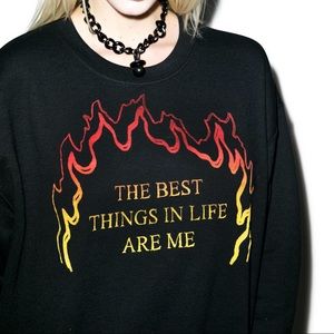 Dolls Kill Best Things Off Shoulder Sweatshirt